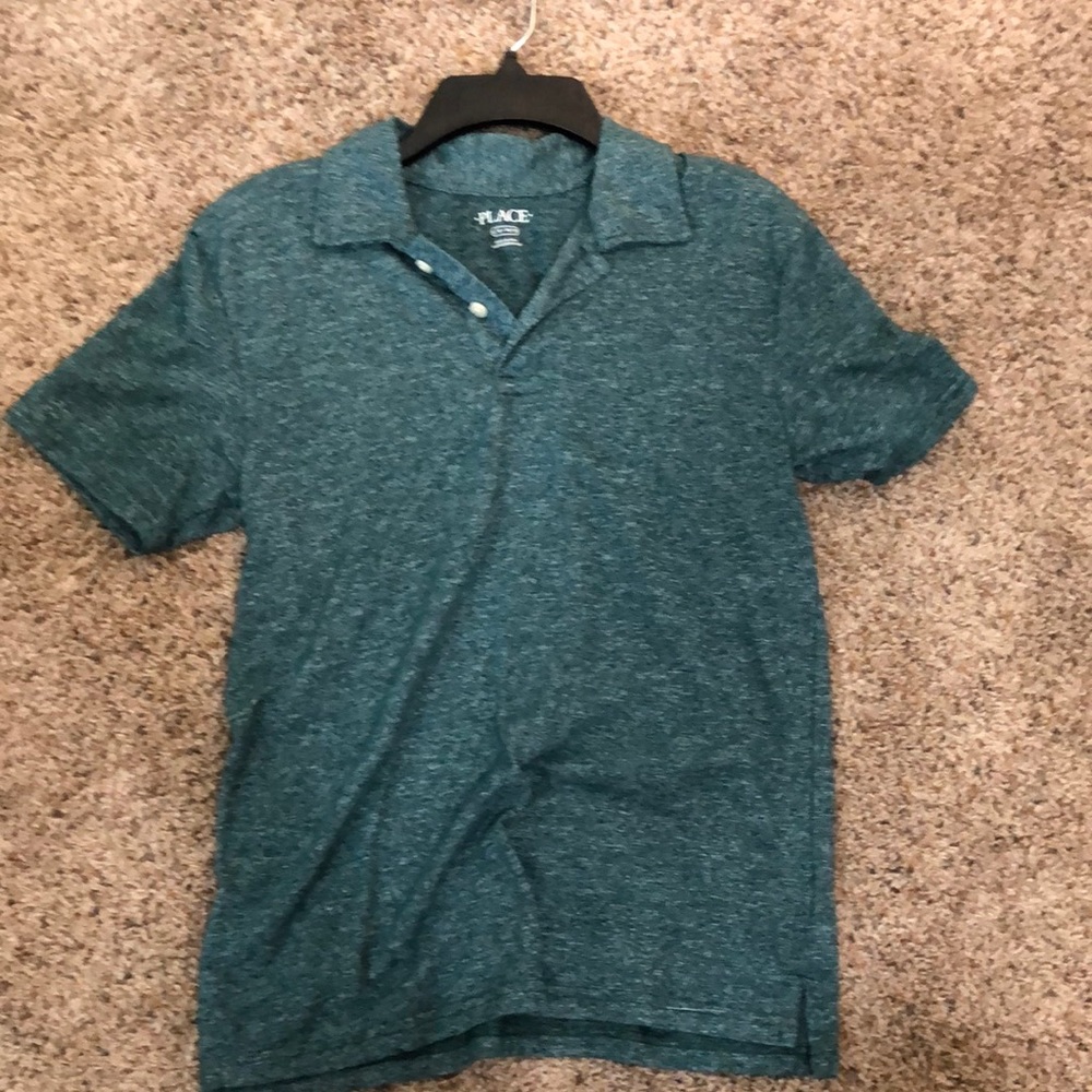 Green polo shirt, size 10/12